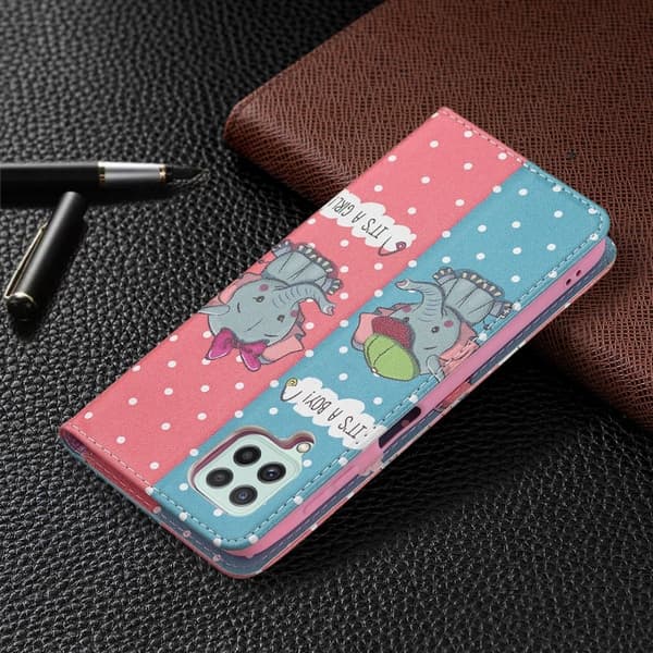 Wonderland Samsung Galaxy A22 4G Flippetui - Elefant Multicolor