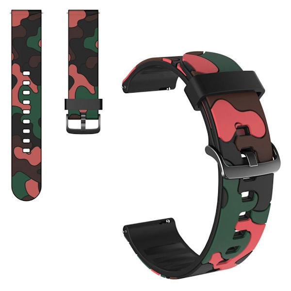 20mm Universal camouflage themed watch strap - Red Röd