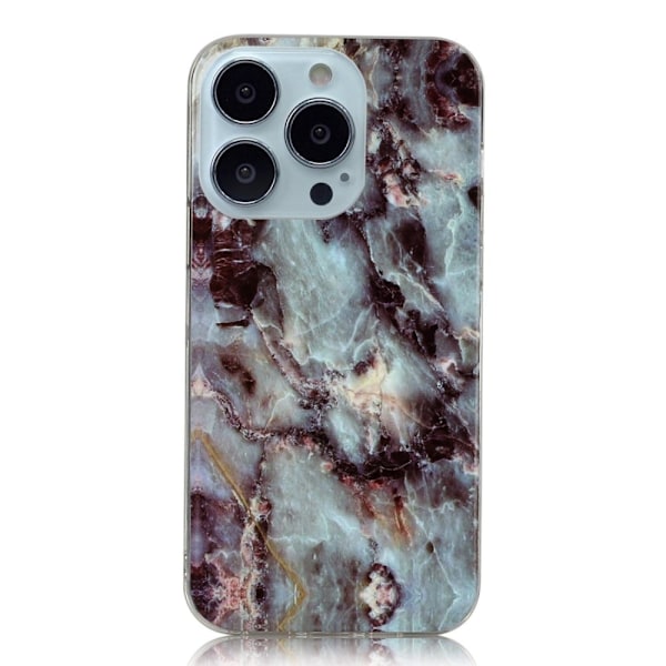 Marble design iPhone 14 Pro cover - Grå Marmor Silver grey