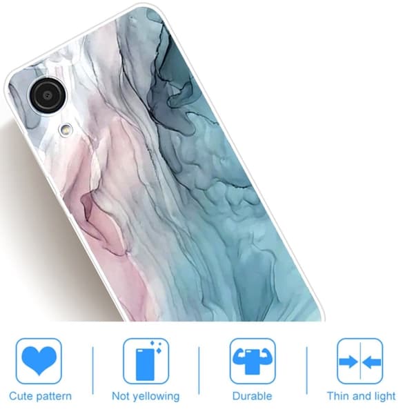 Marmormotiv Samsung Galaxy A03 Core skal - Rosa/Blå Marmor multifärg