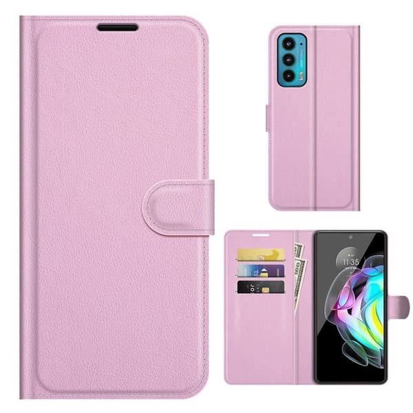 Classic Motorola Edge 20 Flip Etui - Lyserød Pink