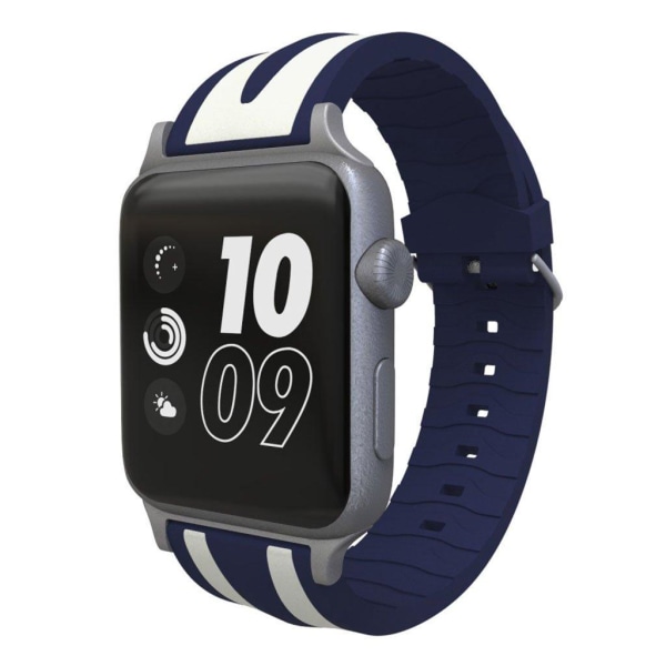 Apple Watch Series 4 40mm dual stripes silicone watch band - Dar Blue