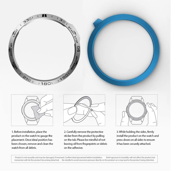 Garmin Fenix 6X rustfrit stål bezel - sølv / Style A Silver grey