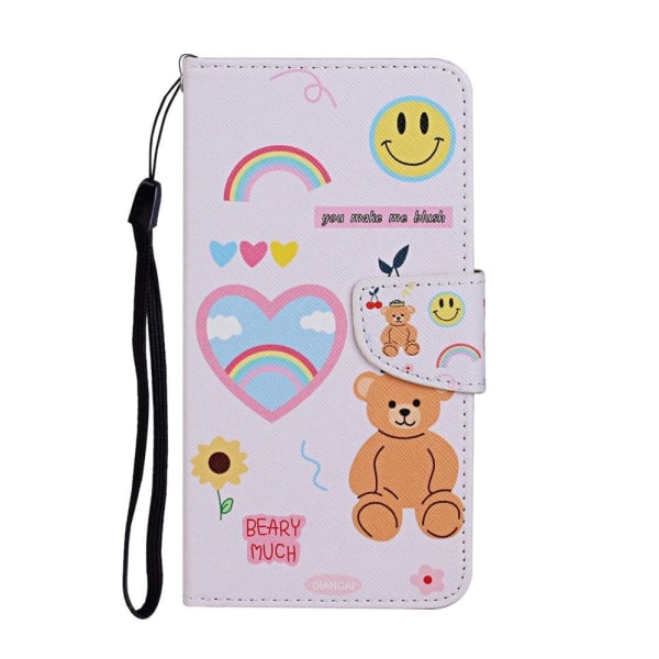 Wonderland Xiaomi Redmi 9A Läppäkotelo - Bear And Rainbow Pink