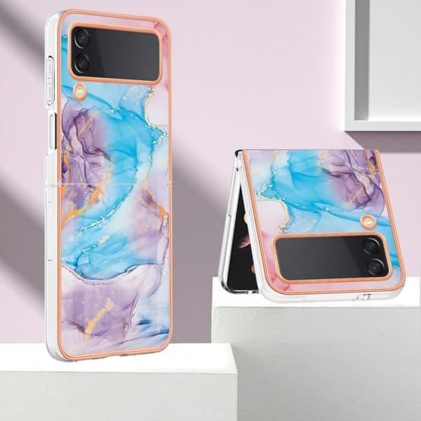 Marble Samsung Galaxy Z Flip4 Etui - Milky Way Marmor Blue Blue