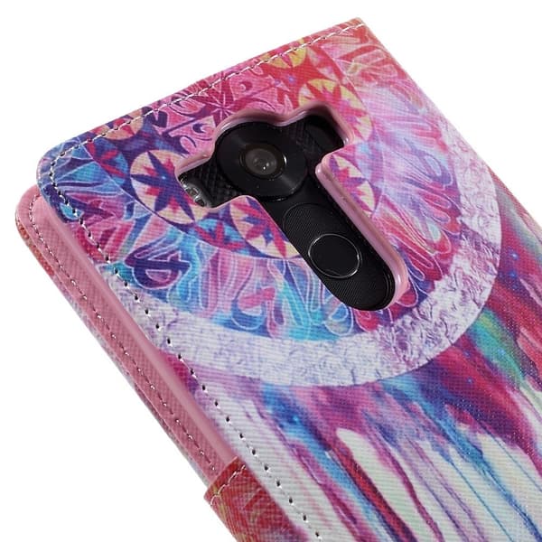 Ancher LG V10 Kortholderetui av lær - Vannfarget drømmefanger Multicolor