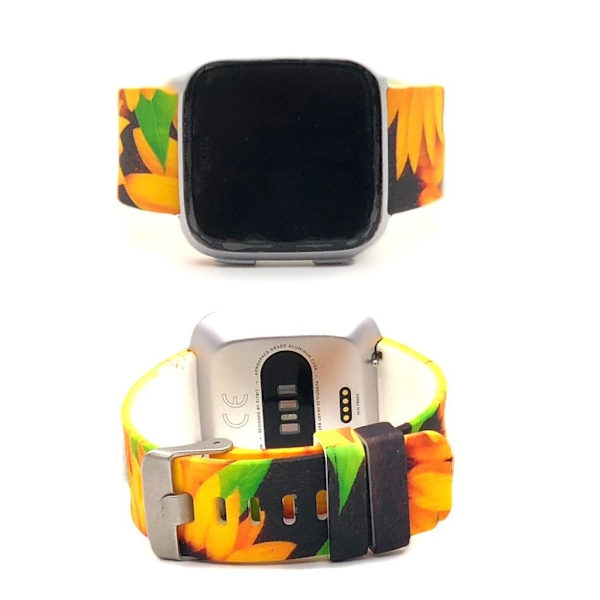 Fitbit Versa erstatnings urrem i silikone med blomster mønster - Style A Multicolor