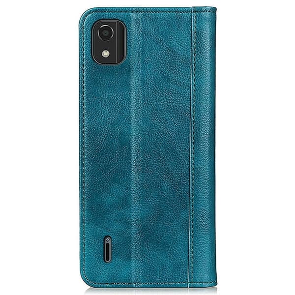 Nokia C2 2nd Edition ægte læderetui med magnetisk lukning - Grøn Green