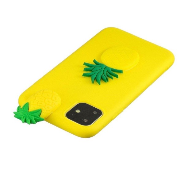 3D-effekt med sødt mønster Fleksibel og silikonebagside iPhone 1 Yellow