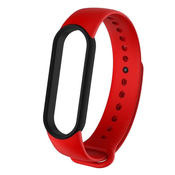 Xiaomi Mi Band 5 kaksivärinen kellonauha - Musta / Punainen Red