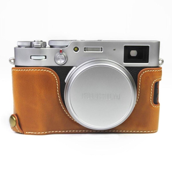 Fujifilm X100V durable leather case - Brown Brown