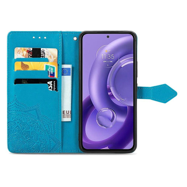Mandala Motorola Edge 30 Neo Flip Fodral - Blå Blå