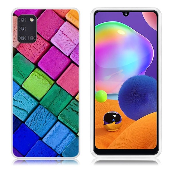 Deco Samsung Galaxy A31 kuoret - Värikkäitä lohkoja Multicolor