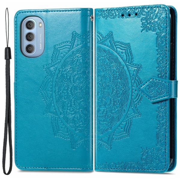 Mandala Motorola Moto G51 5G Flip Etui - Blå Blue