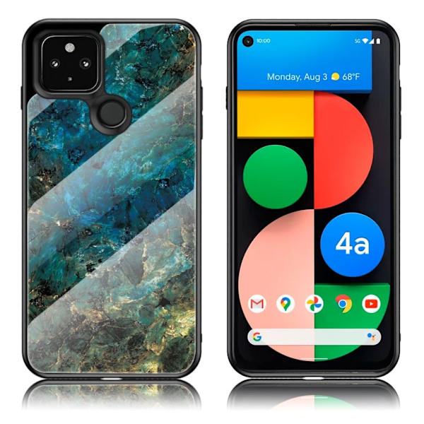Fantasy marmor Google Pixel 4a 5G cover - smaragd marmor Green