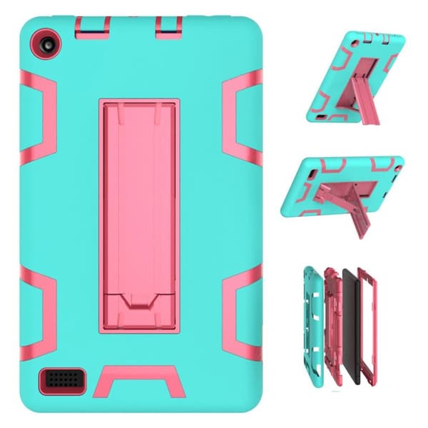 Amazon Kindle (2019) Kult Silikonetui - Cyan / Rose Green