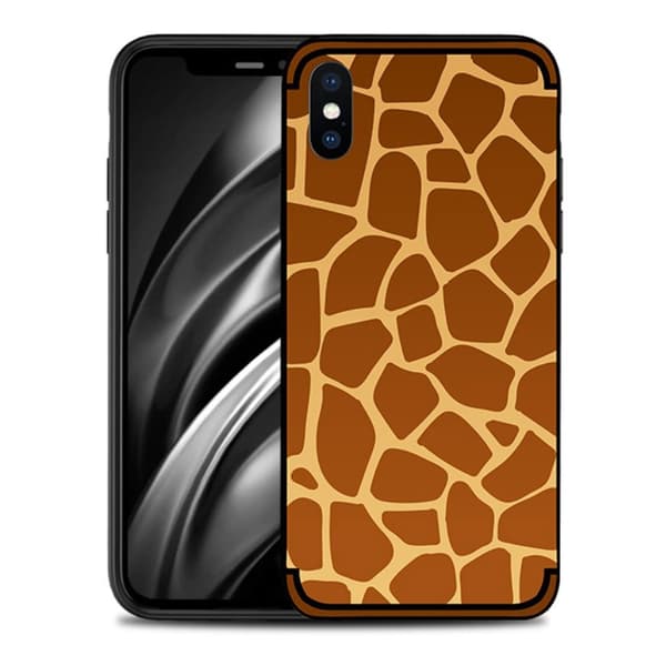 NXE iPhone Xs Max mjukt fodral med präglat mönster - Giraff Textur multifärg
