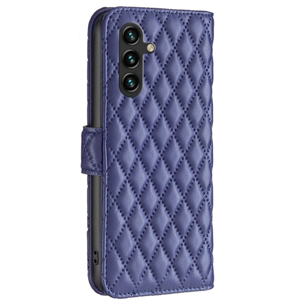 Rombemønster, matt flip-deksel for Samsung Galaxy A15 - Blå Blue