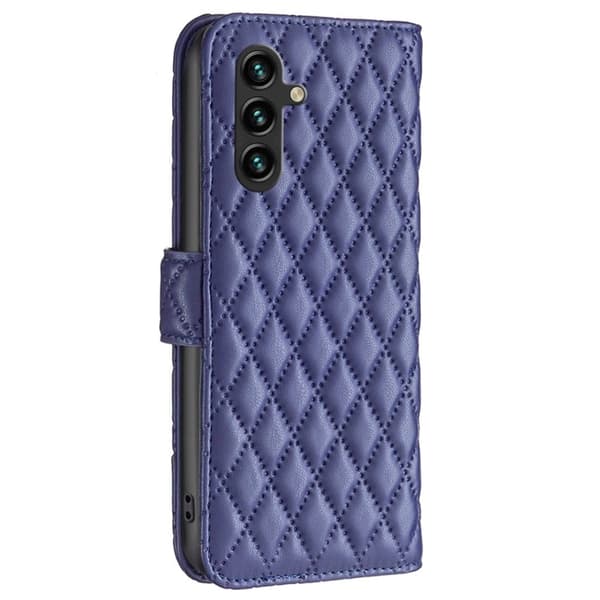 Rombuskuvioinen matta läppäkotelo Samsung Galaxy A15 - Sininen Blue