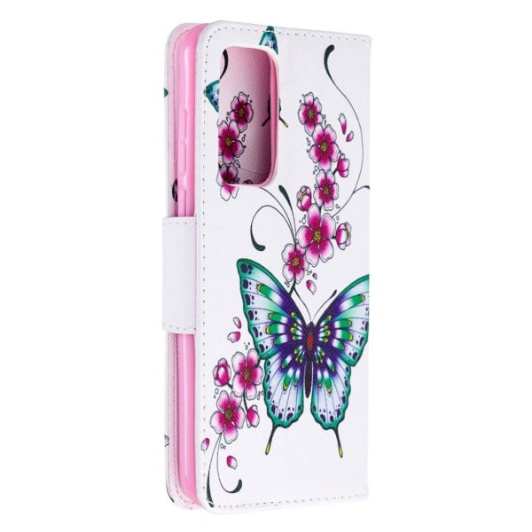 Wonderland Huawei P40 flip etui - sommerfugl og blomster Multicolor