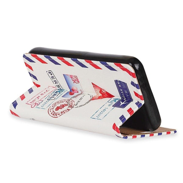 Samsung Galaxy A9 (2018) kuviollinen synteetti nahka lompakko kotelo kortti paikoilla - Rakkaus Kirje Multicolor