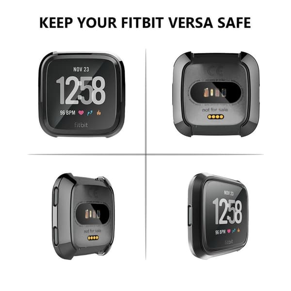 Fitbit Versa Elegant Galvanisering Etui - Svart Black