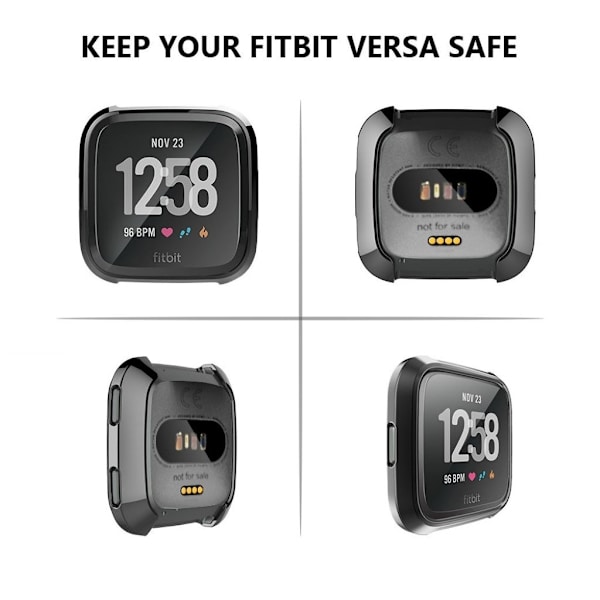 Fitbit Versa tyylikäs galvanointi tapauksessa - Musta Black