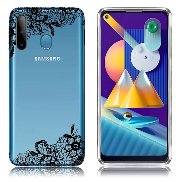 Deco Samsung Galaxy A11 / M11 kuoret - Pitsi kukka Black