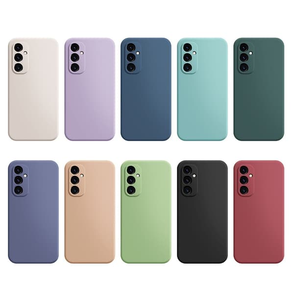 Mikrofiberfôret deksel i mykt gummi for Samsung Galaxy A55 - Beige White