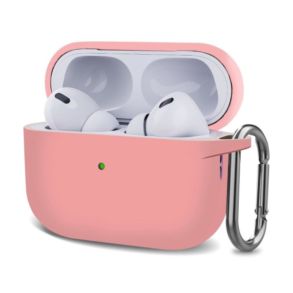 AirPods Pro 2 silikoneetui med spænde - Lyserød Pink