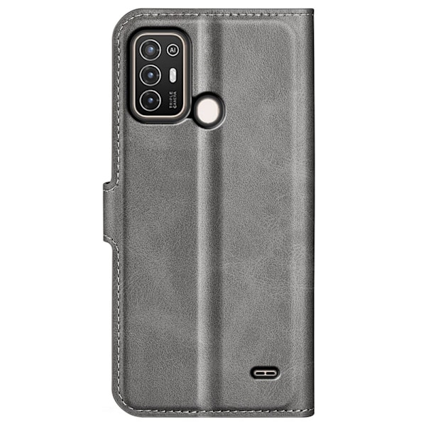 Lompakko Nahkakotelo For ZTE Blade A52 - Harmaa Silver grey