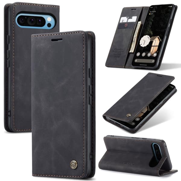 CaseMe Google Pixel 9 Pro XL vintage-etui - Svart Black