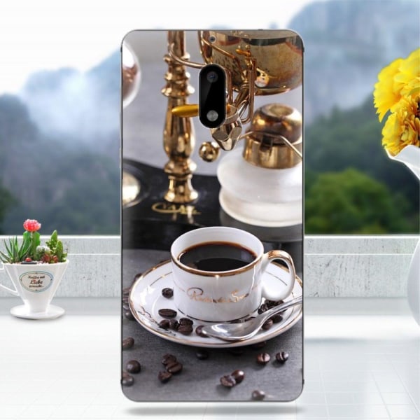 Nokia 6 Silikone cover - Morgen kaffe Multicolor