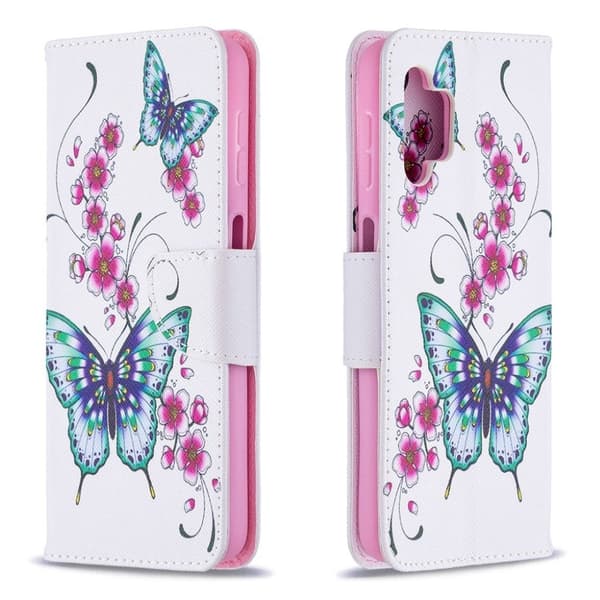 wonderland Samsung Galaxy A32 5G flip etui - blomster og sommerfugle Multicolor