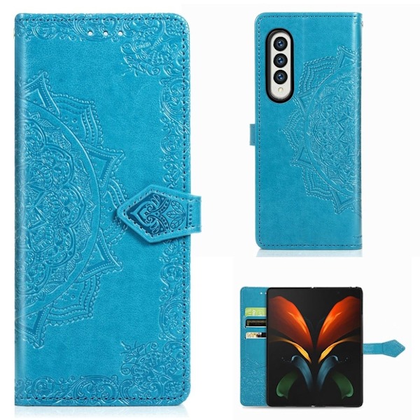 Mandala Samsung Galaxy Z Fold3 5G Flip Etui - Blå Blue