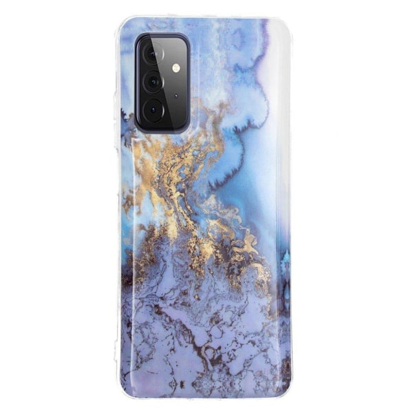 Marble Samsung Galaxy A72 5G Etui - Bluish Guld Marmor Blue