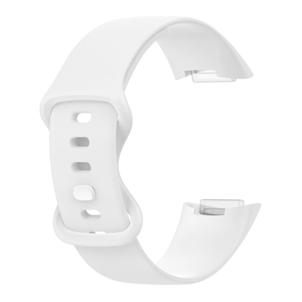 Fitbit Charge 5 simple silicone watch strap - White Vit