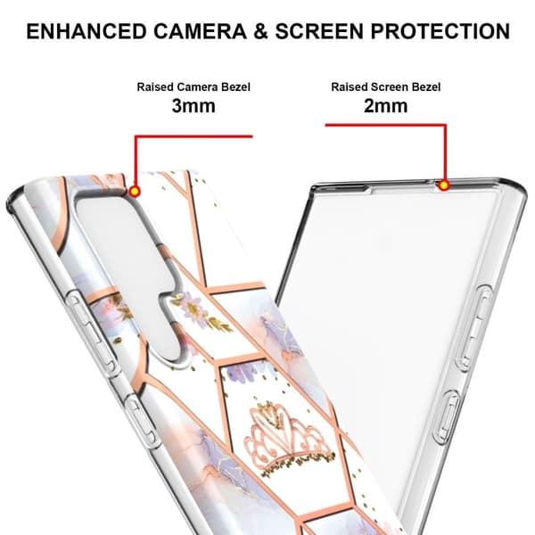 Marble Samsung Galaxy S22 Ultra Etui - Krone Multicolor