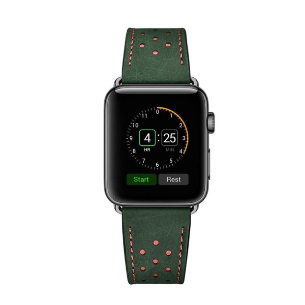 Crazy Horse Apple Watch Series 5 40mm klockarmband i äkta läder - Grön Grön