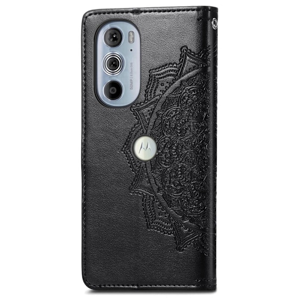 Mandala läder Motorola Edge 30 Pro fodral - Svart Svart
