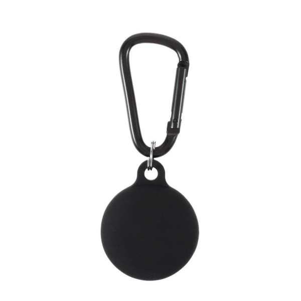 AirTags thickened silicone cover with carabiner - Black Black