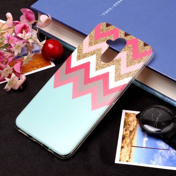 Huawei Mate 20 Lite mönstrat mjukt matt fodral - Chevron multifärg