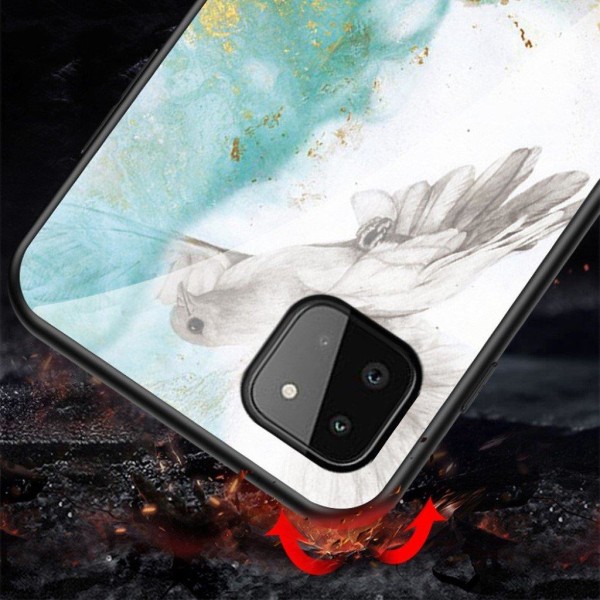 Fantasy Marble Samsung Galaxy A22 5G Suojakuori - Blood Punainen Marble Red