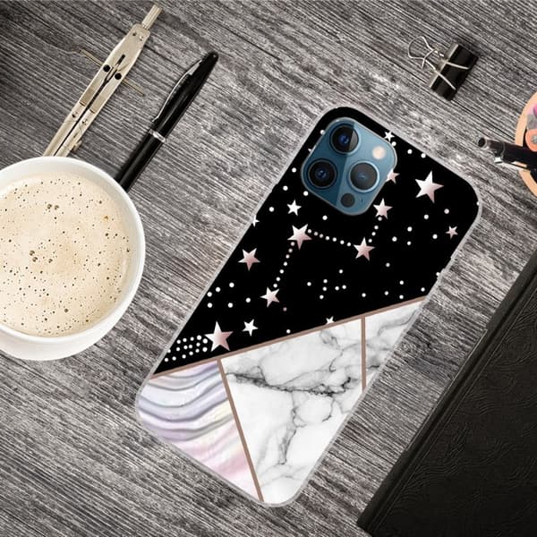 Marble design iPhone 15 Pro Max cover - Style L Black
