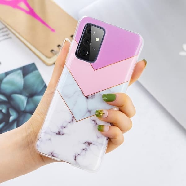 Marmormotiv Samsung Galaxy A72 5G skal - Trefärgad Marmor multifärg