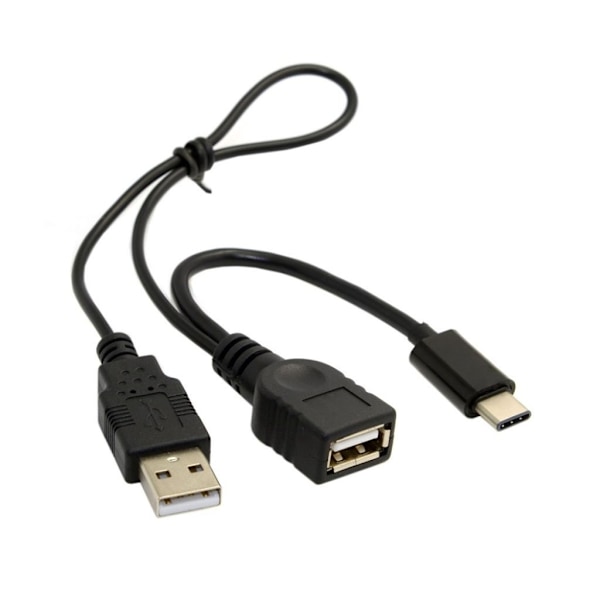 USB 3.1 Tyyppi-C - USB 2.0 Naaras OTG Datakaapeli - Musta Black