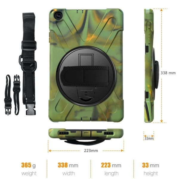 Samsung Galaxy Tab A 10.1 (2019) 360 asteen silikonikotelo - Naamiointi Multicolor