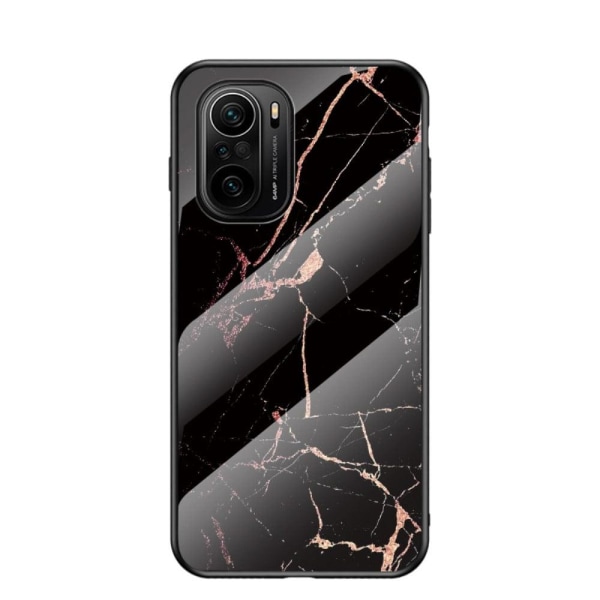 Fantasy Marble Xiaomi Mi 11i / K40 Pro Plus / Poco F3 Suojakuori - Gold Musta Marble Black