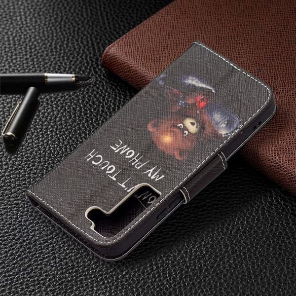 Wonderland Samsung Galaxy S22 Flip Etui - Bjørn Black