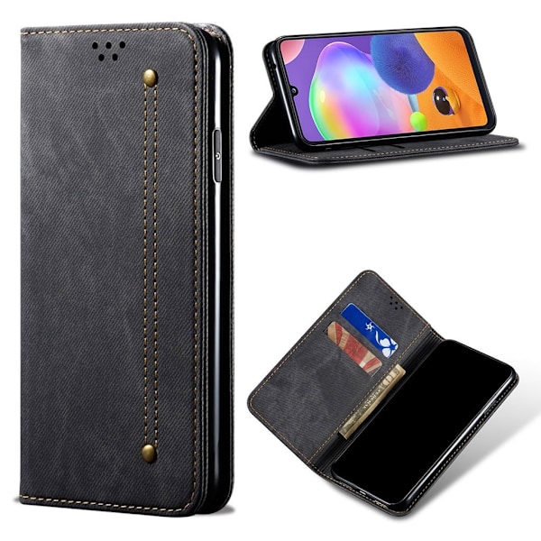 Jeans Samsung Galaxy A31 Etui - Sort Black
